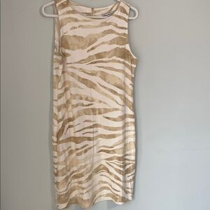 Tommy Bahama Stylish Zebra Print Dress in Cream and Tan